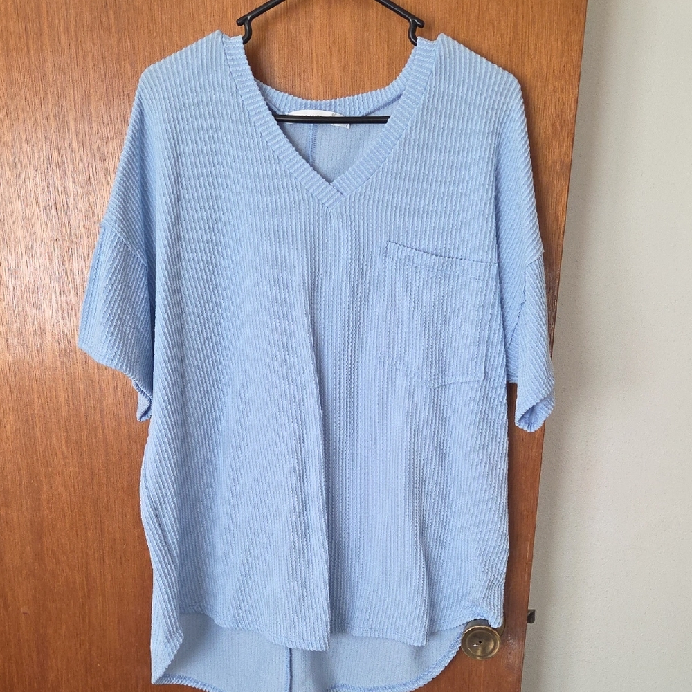Altar'd State Light Blue Textured Top
